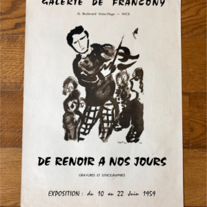 Marc Chagall De renoir à nos jours Gravures et lithographies - Galerie de Francony Nice (violoniste NB)