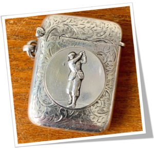 WILLIAM HAIR HASELER 1902 GOLFEUR EN MÉDAILLON ET RINCEAUX