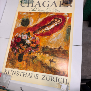 Kunsthaus Zurich Au desssus de Paris Marc Chagall (amoureux en rouge) 90 x 120