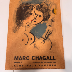 Marc Chagall Le peintre à la palette (contre colléé sur bois. Affiche endomm.)