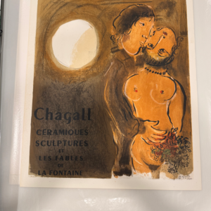 Céramiques , sculptures et les fables de La Fontaine Marc Chagall Galerie Maeght - Paris (couple en ocre)