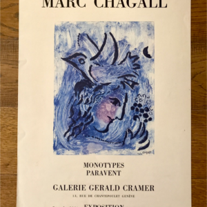 Galerie Gérald Cramer - Marc Chagall - Monotype Paravent (femme et colombe en violet)