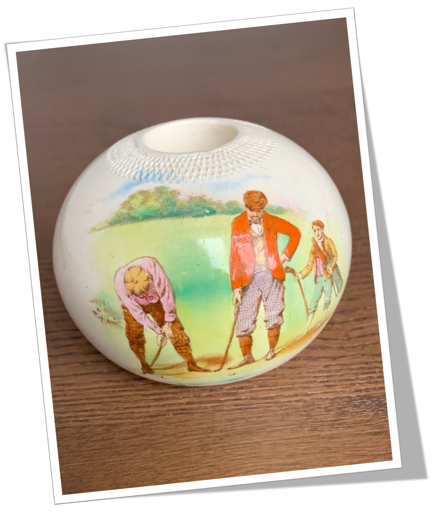 FOLEY COMPANY 1900 GOLFEURS CLUBS CROISÉS « FAR AND SURE » CÉRAMIQUE