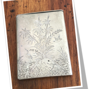 HOWELL JAMES & Co. 1890 ÉTUI À CARTES DE VISITE JAPONISANT