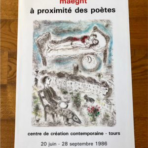 Marc Chagall Maeght à proximité des poètes - Tours (amoureux au dessus de l'artiste peintre et de la ville)