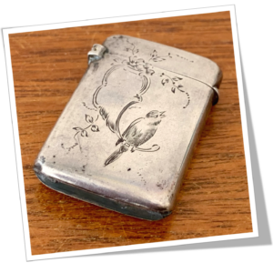 N.I 1870 OISEAU MOINEAU CARTOUCHE ART NOUVEAU