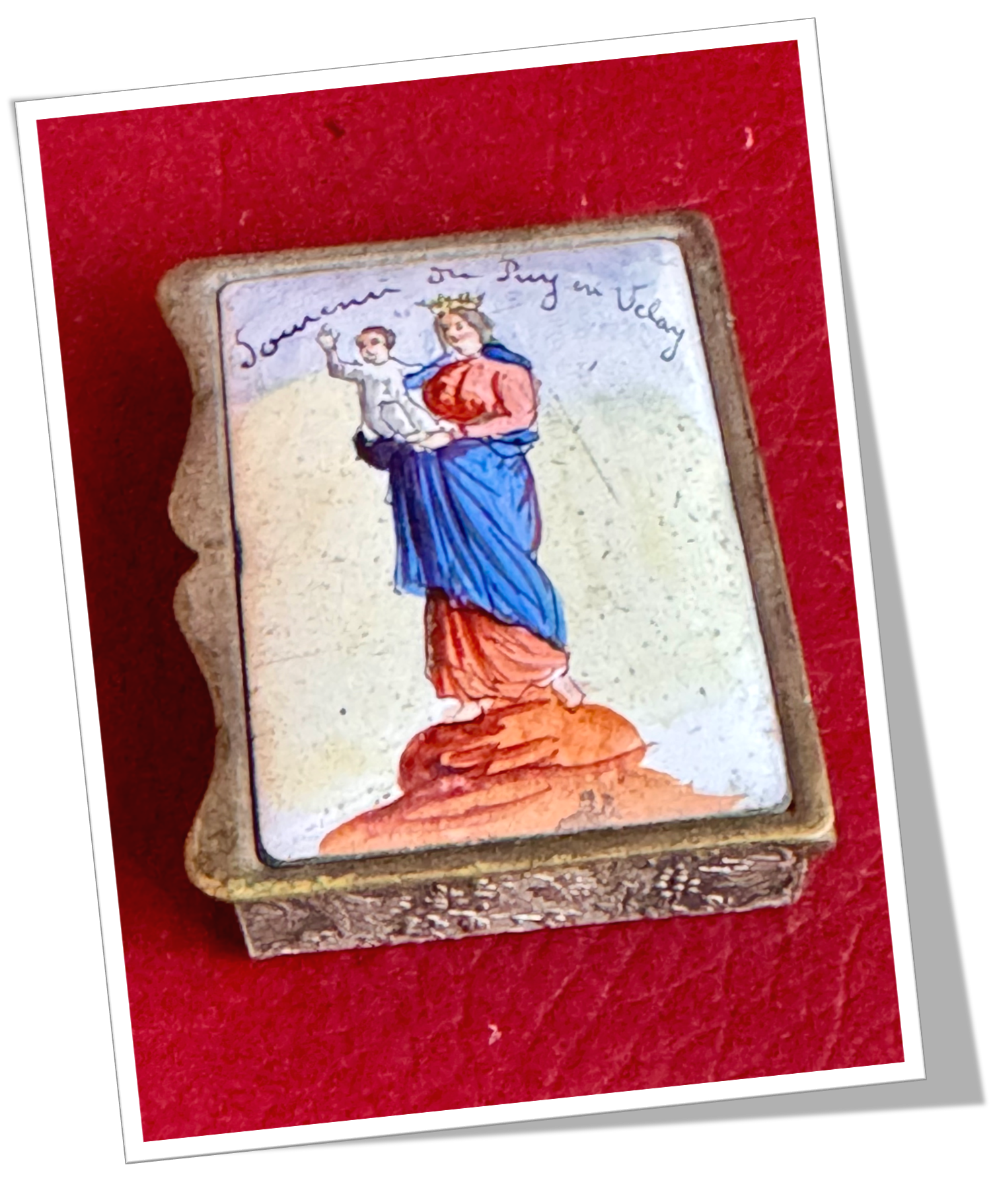 N.I 1880 SOUVENIR DU PUY EN VELAY ÉMAILLÉ BELLE ÉPOQUE