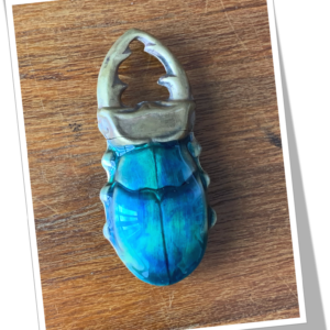 N.I 1890 SCARABÉE ÉMAILLÉ BLEU