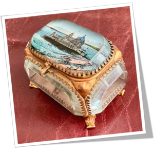 N.I 1890 CASINO CRISTAL VIEUX NICE BOÎTE À BIJOUX