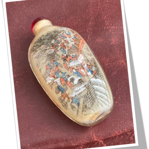 N.I 1950 TABATIÈRE BOUTEILLE SCÈNES DE MARCHÉ