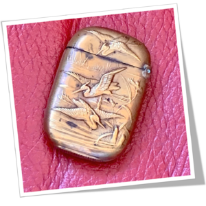 N.I 1880 HÉRONS SUR LE LAC JAPONISANT