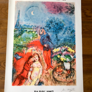 Marc Chagall Chèvre violoniste les amoureux à la Tour Eiffel - Paris 1987