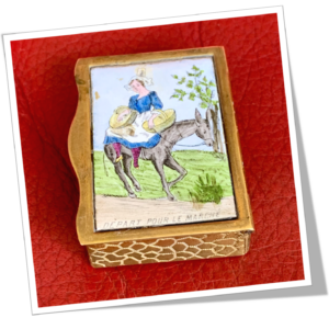 N.I 1880 DÉPART POUR LE MARCHÉ ÉMAILLÉ BELLE ÉPOQUE