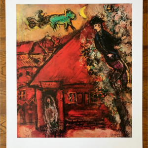 Les mariés à la  maison rouge Marc Chagall
