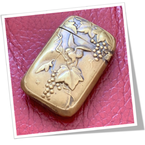 N.I 1910 OISEAU GRAPPES RAISINS JAPONISANT