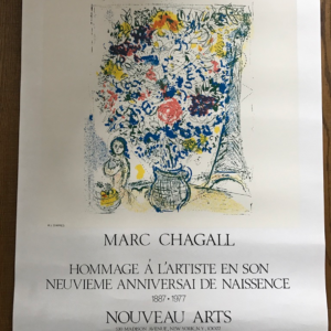 Marc Chagall hommage à l'artiste en son neuvième anniversaire de naissance 1887 1977 Nouveau Arts (bouquet femme et tour eiffel)