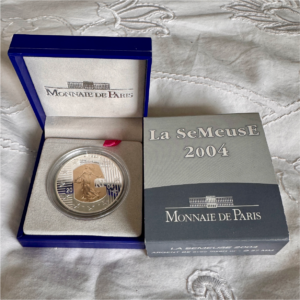 MONNAIE DE PARIS SEMEUSE 5€ INSERT DORÉ 2004