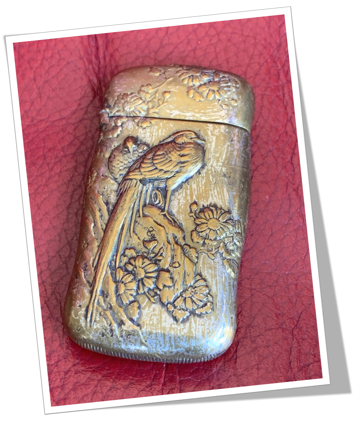 N.I 1890 OISEAU EXOTIQUE ET CHRYSANTHÈMES JAPONISANT