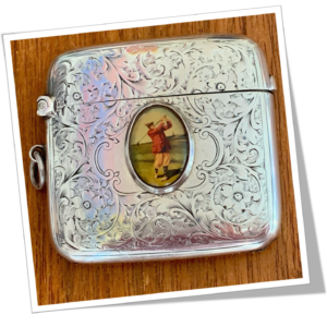 COLEN HEWER CHESHIRE 1910 GOLFEUR EN MÉDAILLON OVALE RINCEAUX