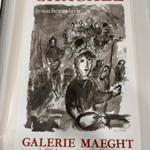 Chagall Gouaches et lavis - Galerie Maeght  (artiste et guitariste gris)