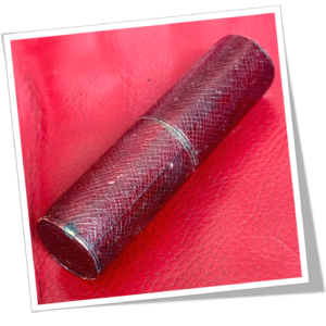 N.I 1920 ÉTUI LONG À PIÈCES OR CUIR BORDEAUX