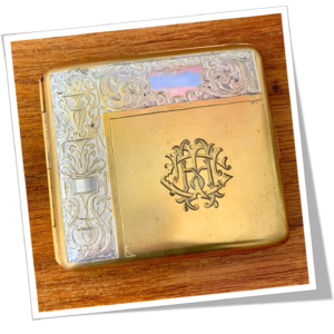 N.I 1910 ÉTUI À CIGARETTES VERMEIL ORNÉ ART NOUVEAU