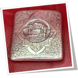 WILLIAM HENRY SPARROW 1902 ÉTUI À CIGARETTES GOLFEUR ART NOUVEAU