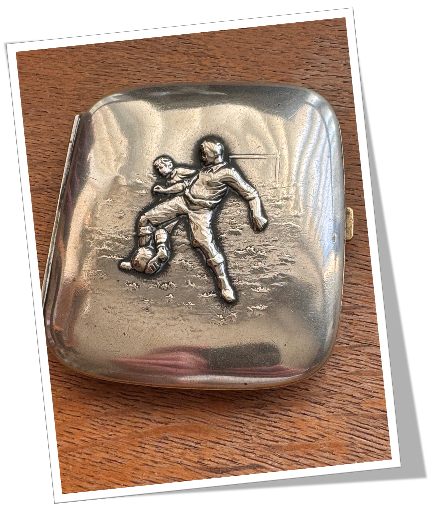 N.I 1920 JOUEURS DE FOOTBALL ÉTUI À CIGARETTES ALPACCA