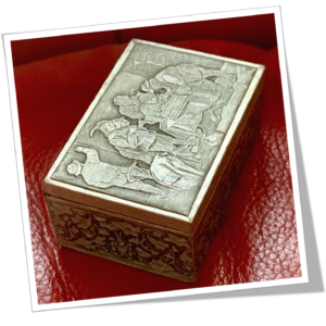 N.I 1910 BOÎTE À TIMBRES SCÈNE TAVERNE