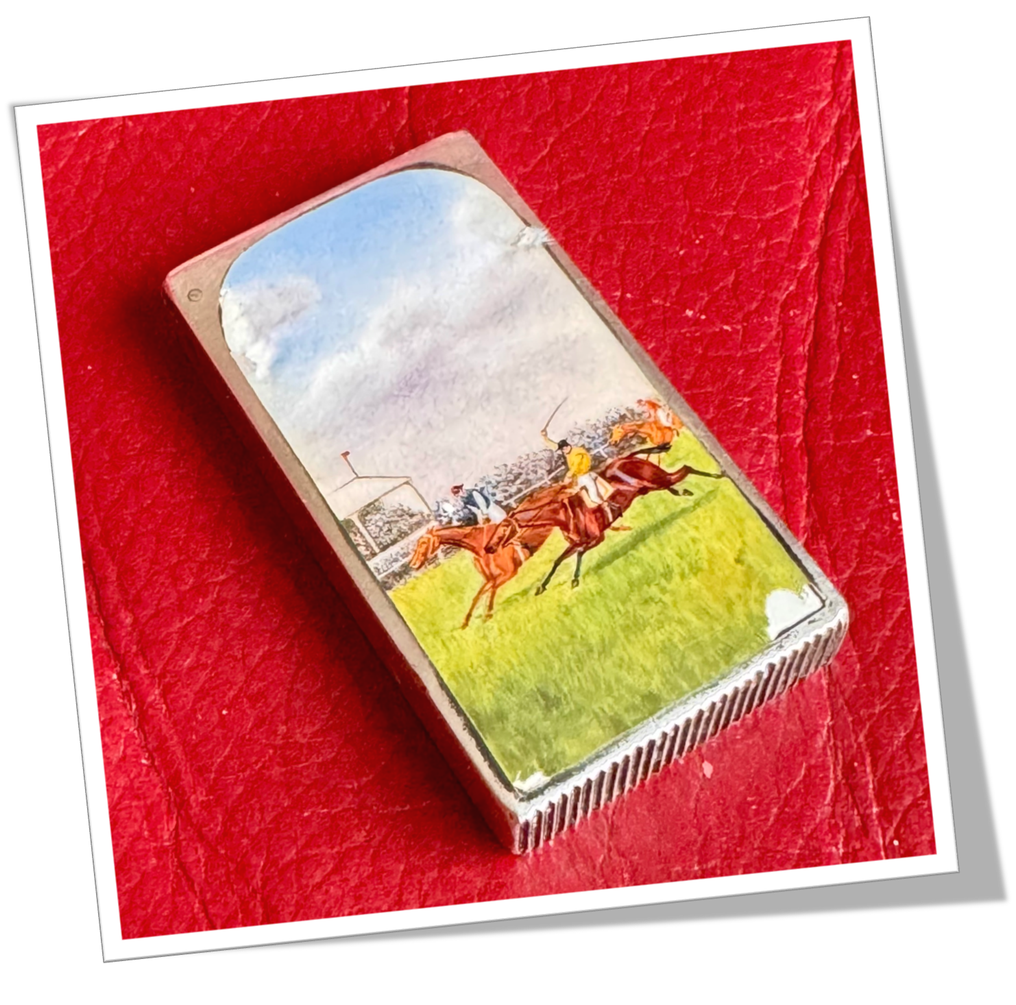 SAMPSON MORDAN 1890 SCÈNE DE DERBY ÉMAILLÉ