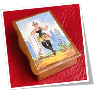 N.I 1880 ARLEQUINE NOIRE ÉMAILLÉE